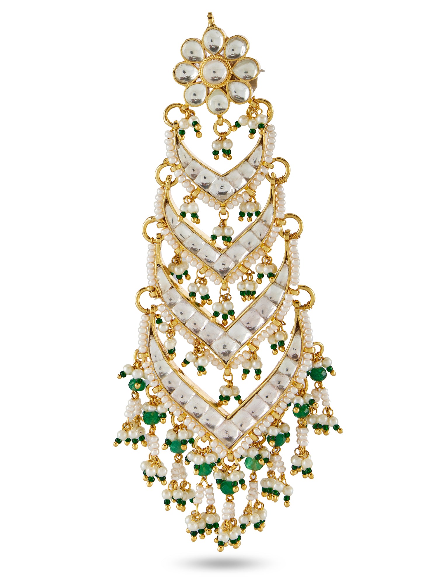 ZANVI LONG CHANDELIER EARRINGS - WHITE