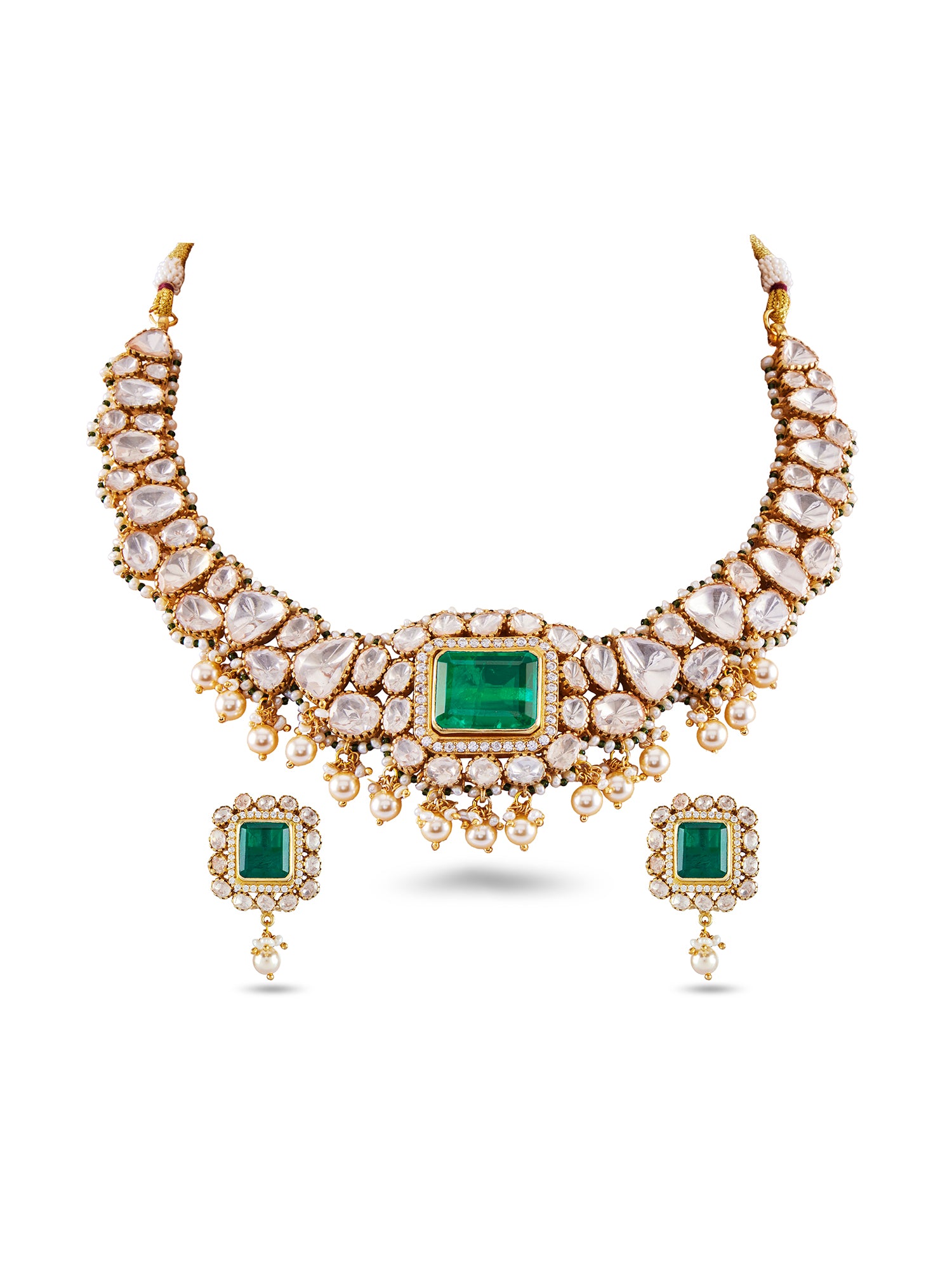 MAHTAB SEMI PRECIOUS NECKLACE SET - COLOUR CHANGEABLE