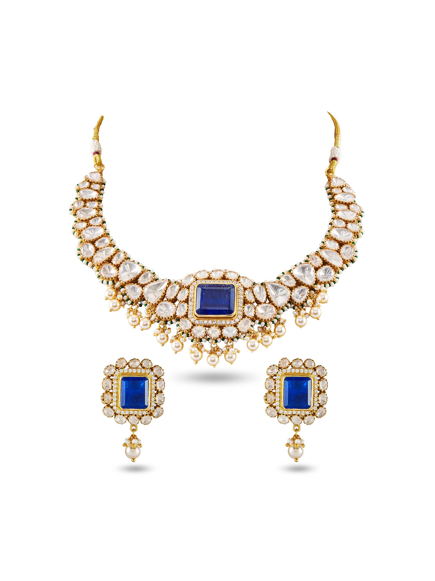 MAHTAB SEMI PRECIOUS NECKLACE SET - COLOUR CHANGEABLE