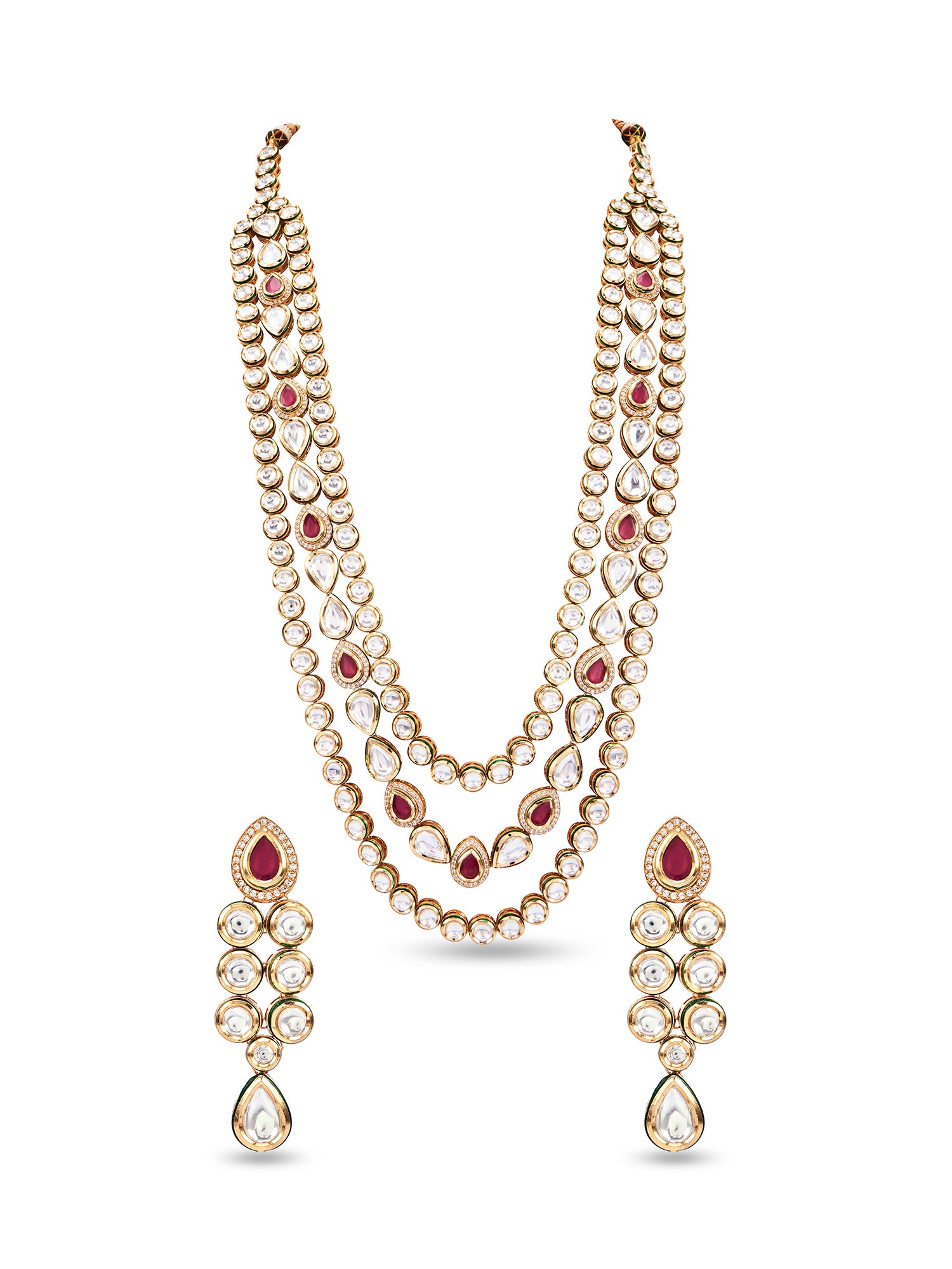 LAYLA LONG NECKLACE SET - RED