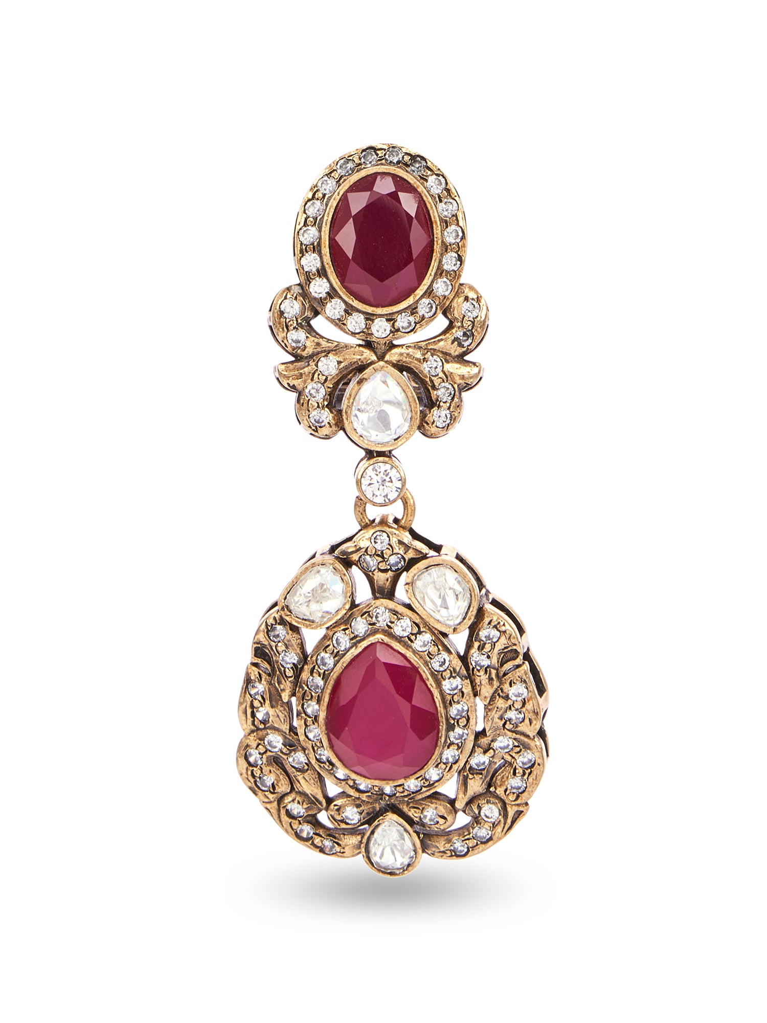ALMAS LONG NECKLACE SET - RED