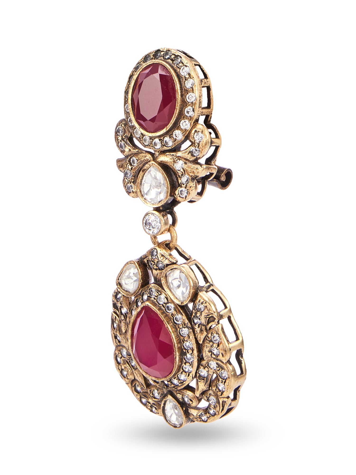 ALMAS LONG NECKLACE SET - RED