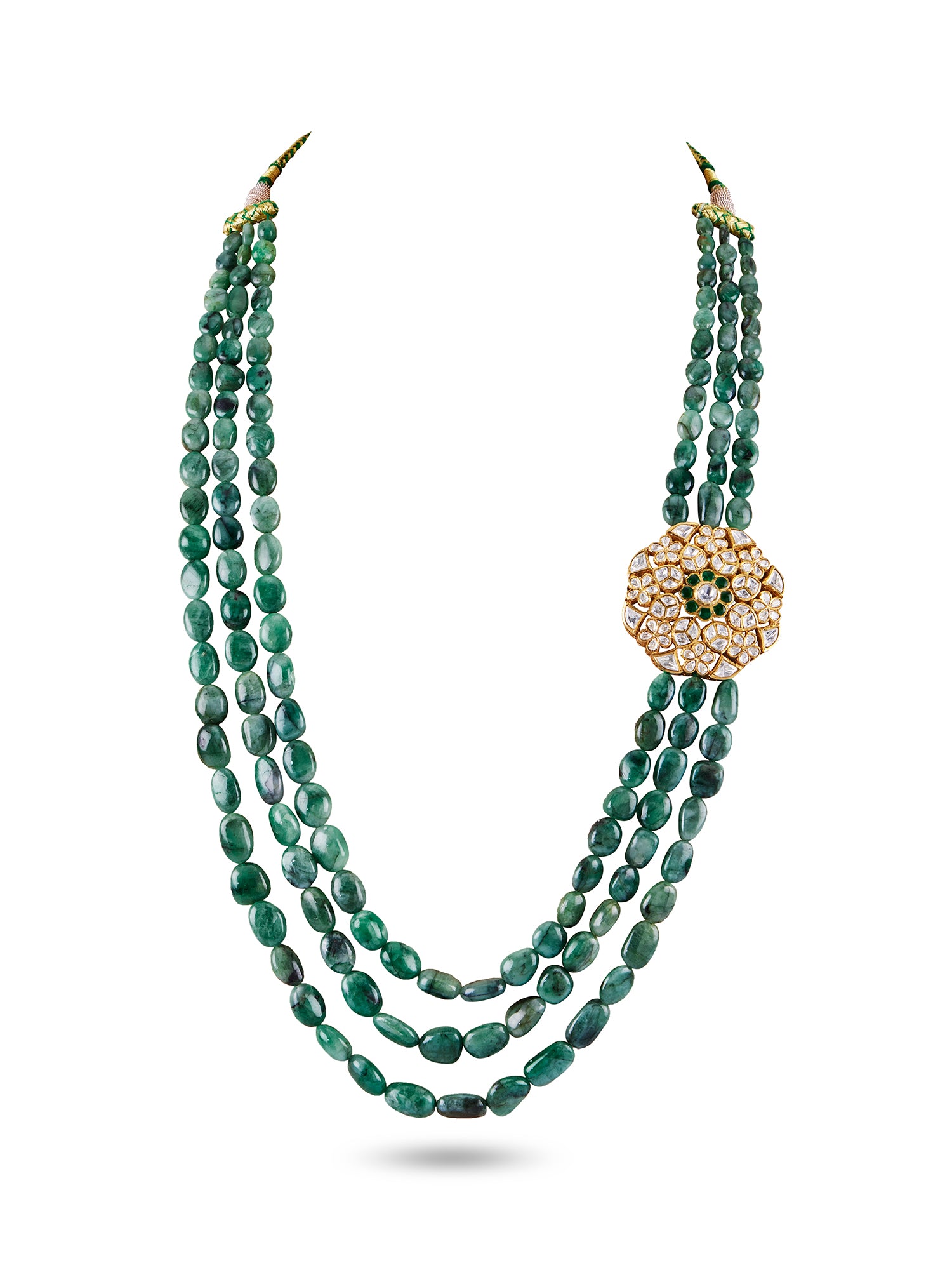 SARWAT BEADED LONG NECKLACE SET WITH SEMI PRECIOUS BROOCH