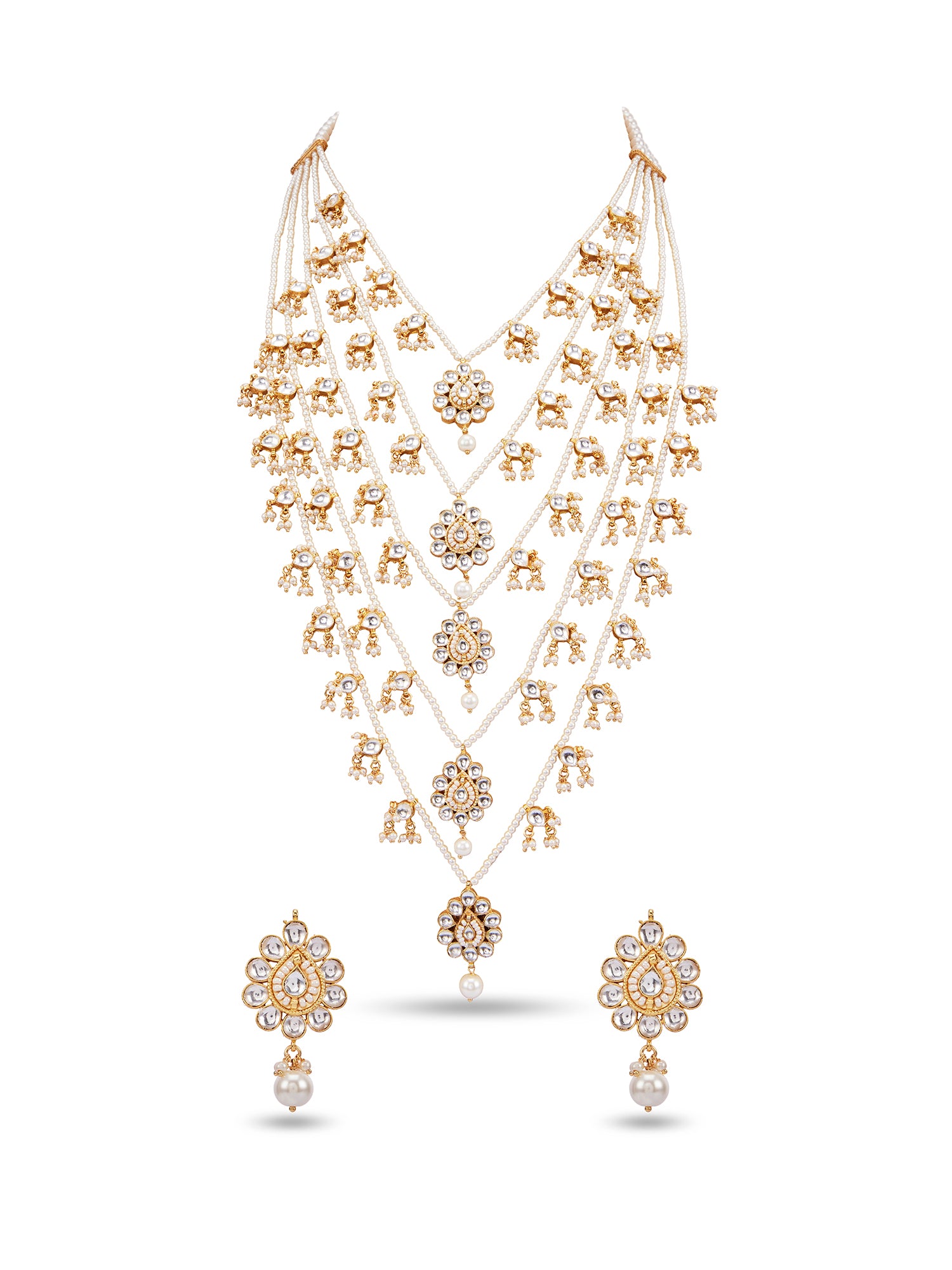 KAUKAB LAYERED NECKLACE SET - 5 LINE