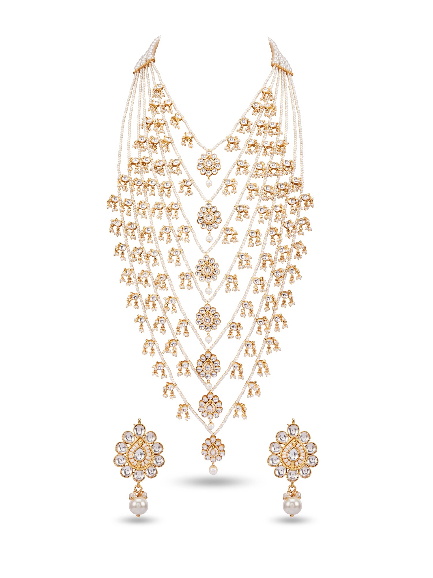 KAUKAB LAYERED NECKLACE SET - 7 LINE