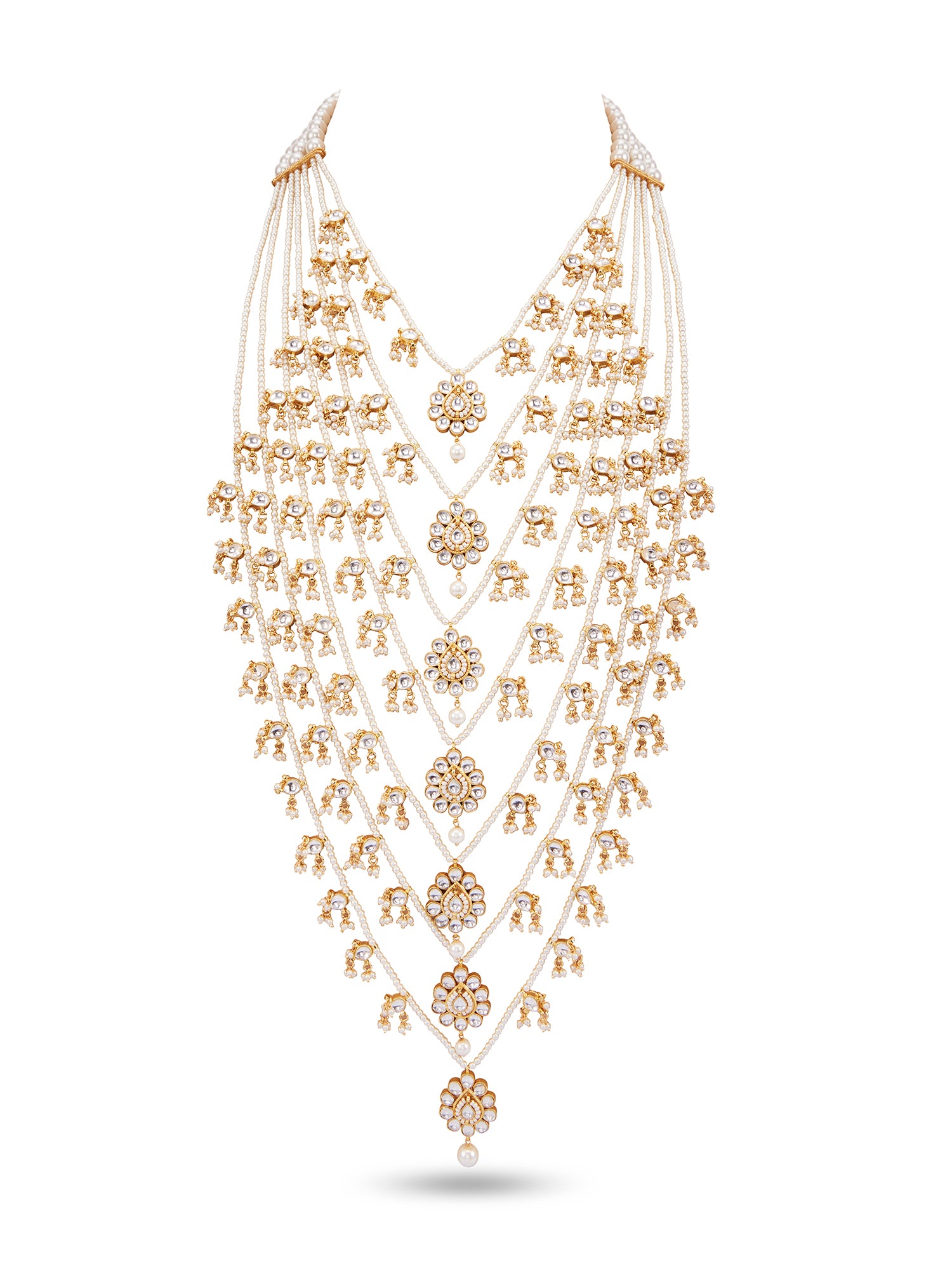 KAUKAB LAYERED NECKLACE SET - 7 LINE